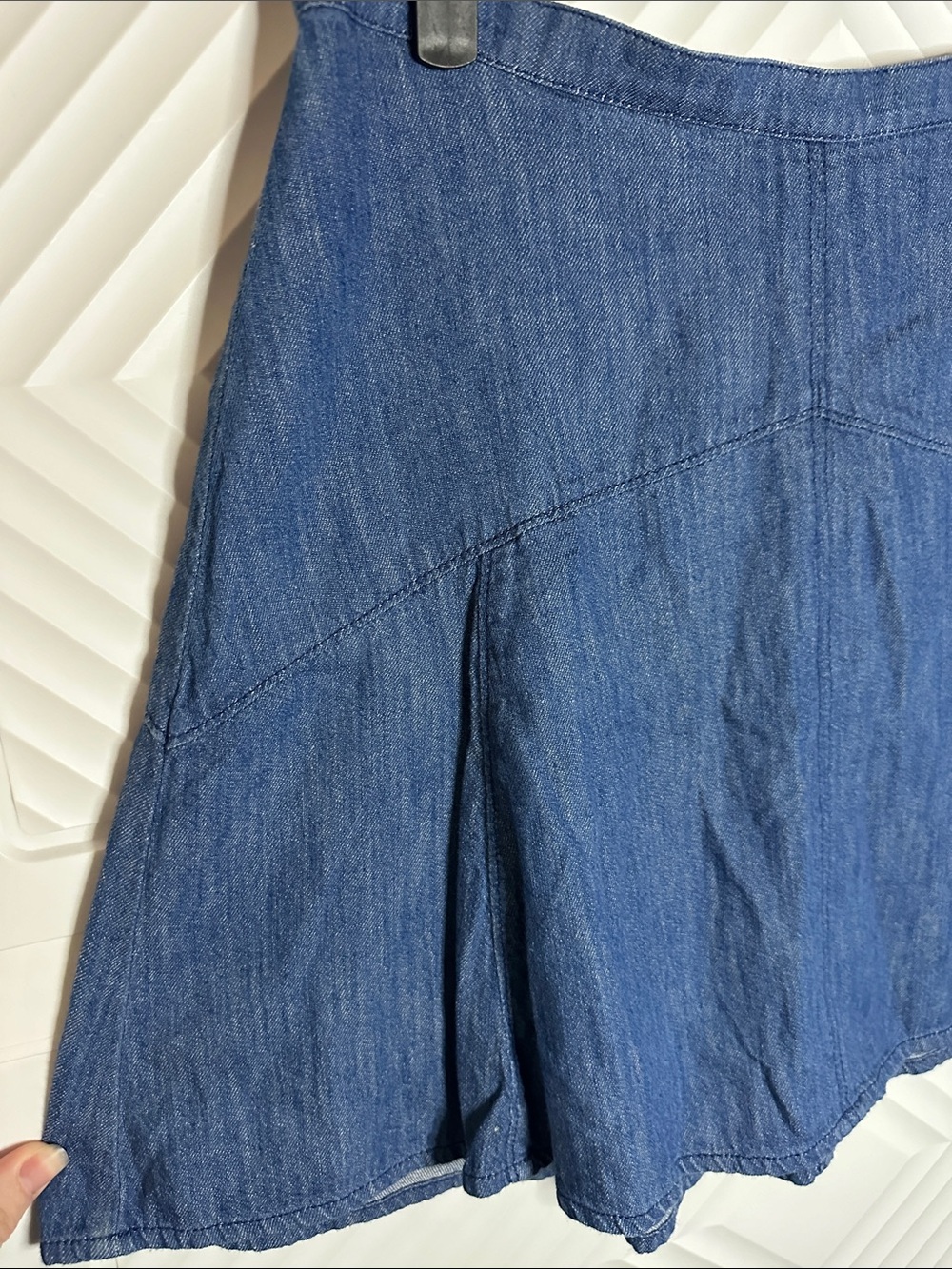 Madewell Blue Chambray Circle Skirt Linen Cotton Blend - Picture 3 of 6